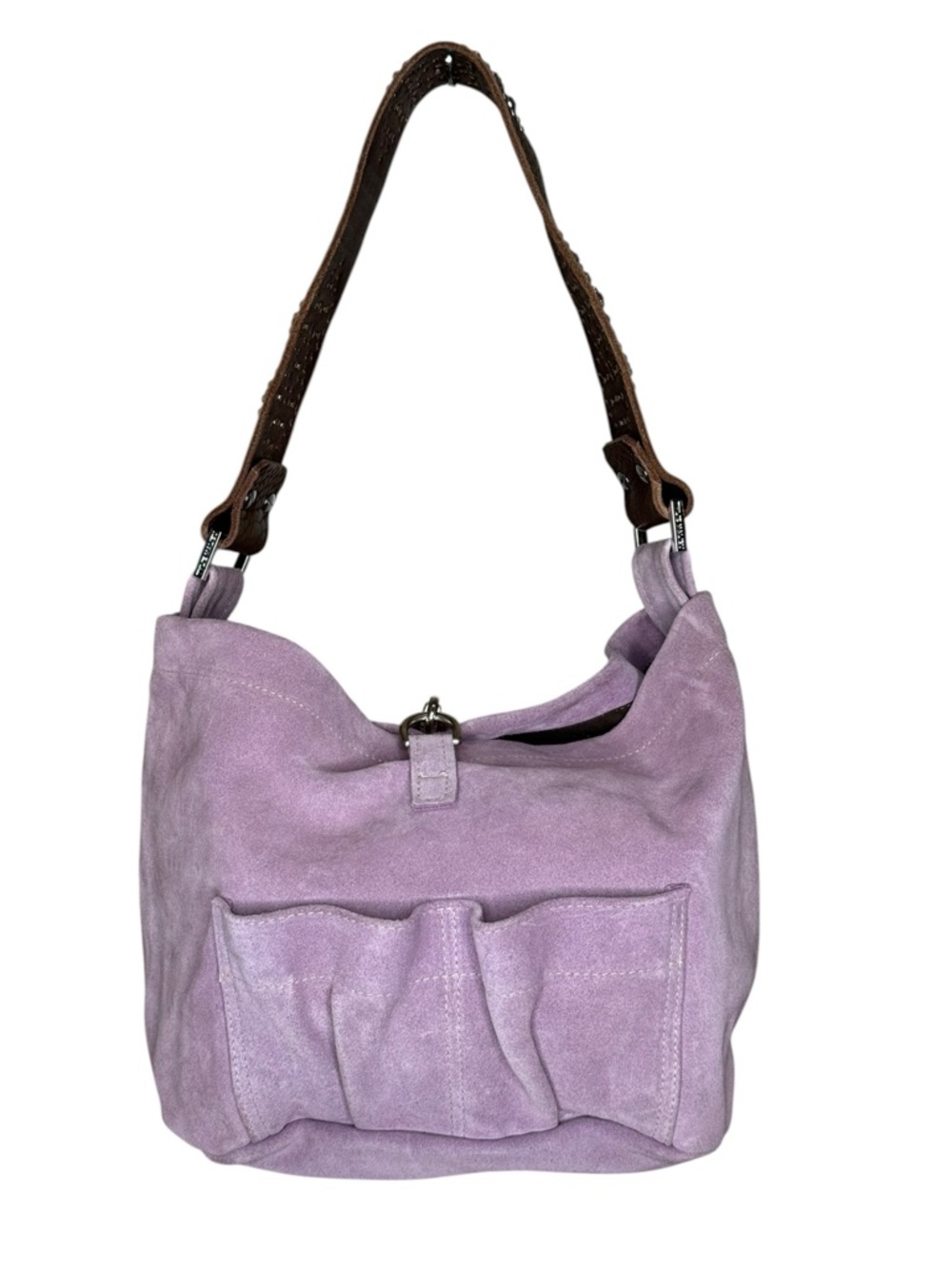 Deadstock: new Tylie Malibu ᪣ Utility Suede Hobo Bag ᪣ Crystal Strap ᪣ Lilac Y2K - Picture 4 of 16